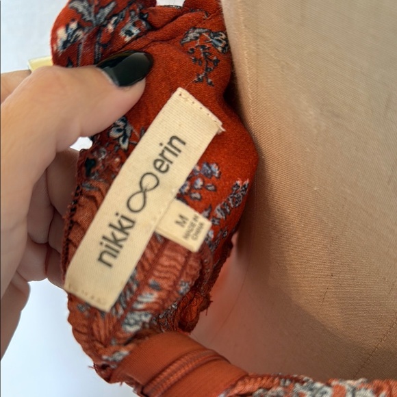 Floral Ruffle Dress in Rust Red - Picture 4 of 4